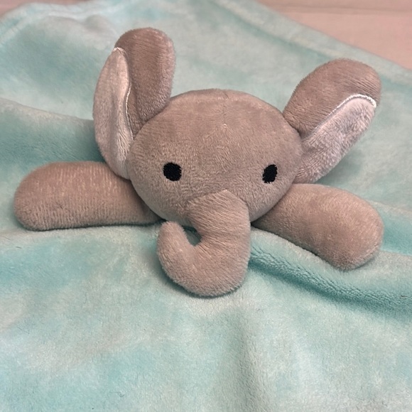 Cutie Pie Plush Baby lovely security Blanket in Aqua - Picture 3 of 4